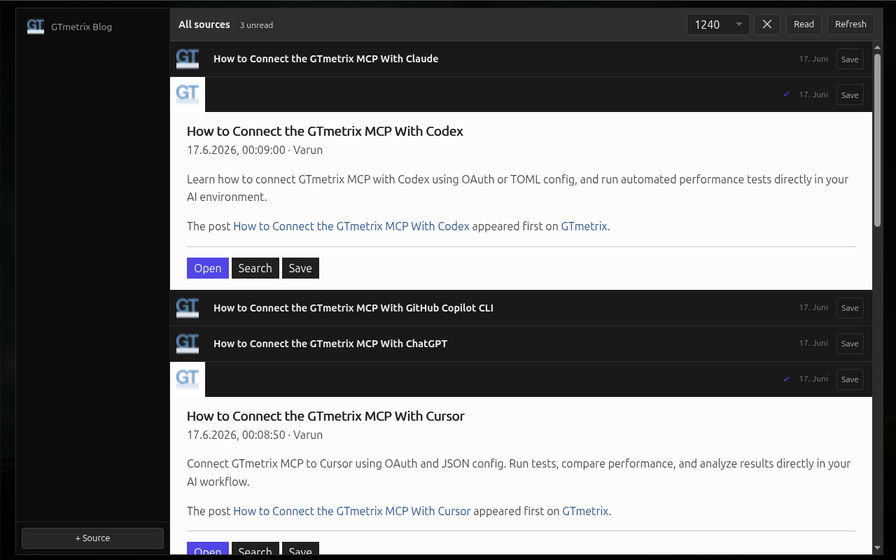 Speedtab maximized feeds module